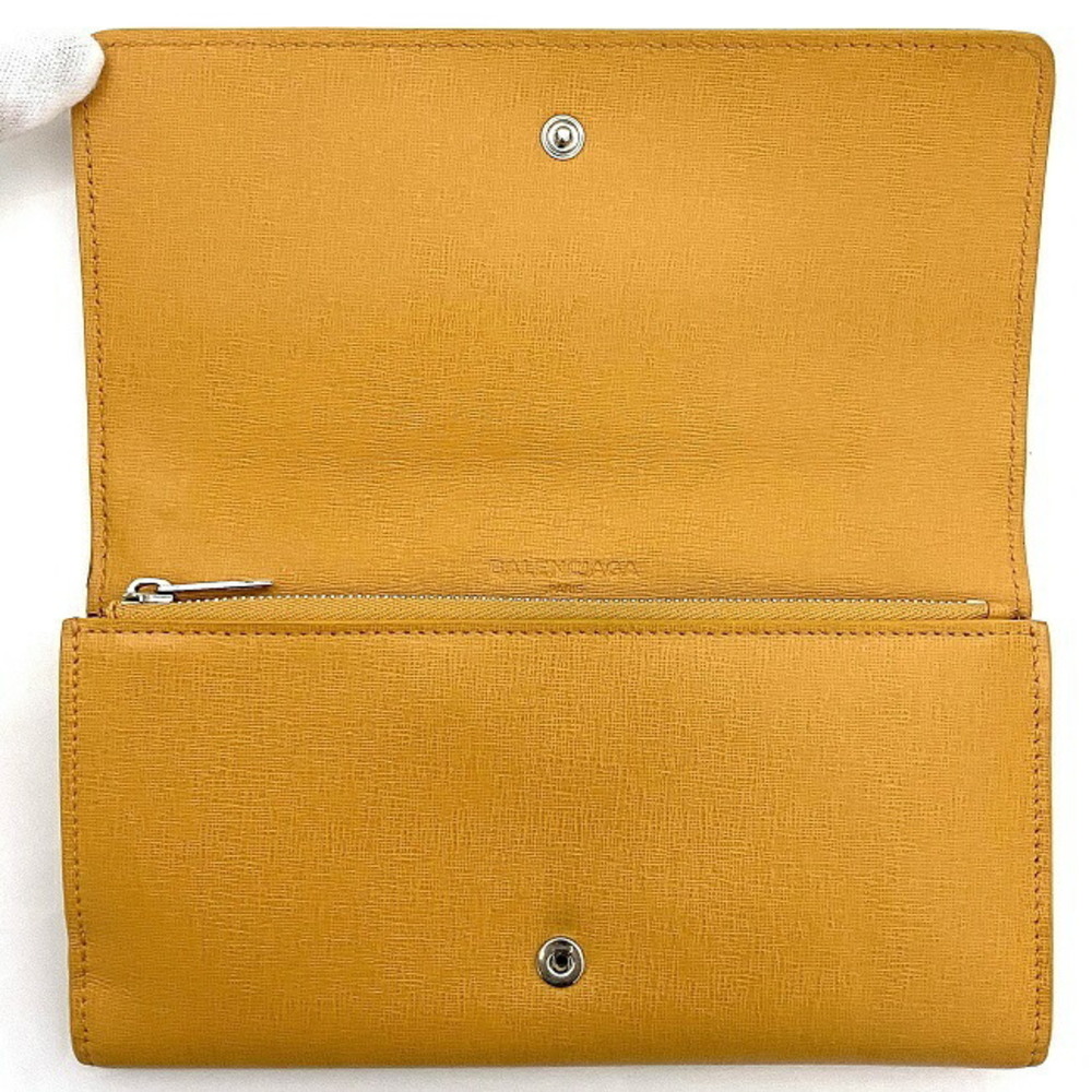 Balenciaga Essential Manny Long Wallet Bifold Snap Closure Logo Coin Grained - Picture 5 of 6